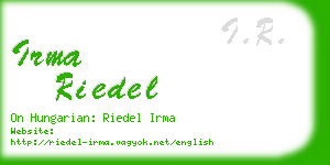 irma riedel business card